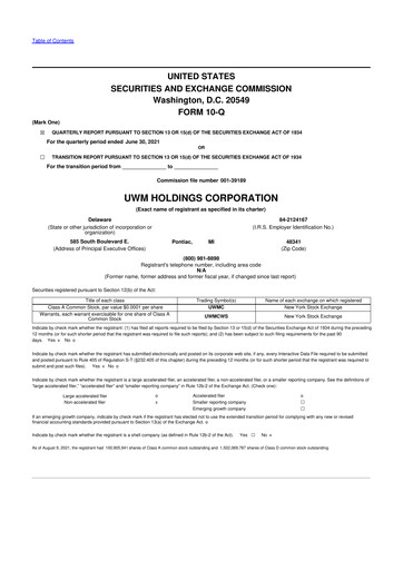 Thumbnail UWM Holdings
 10-Q Quarterly Report FY2021 