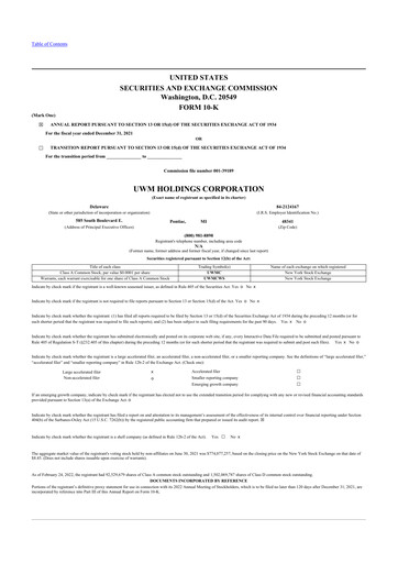Thumbnail UWM Holdings
 10-K Annual Report 2021