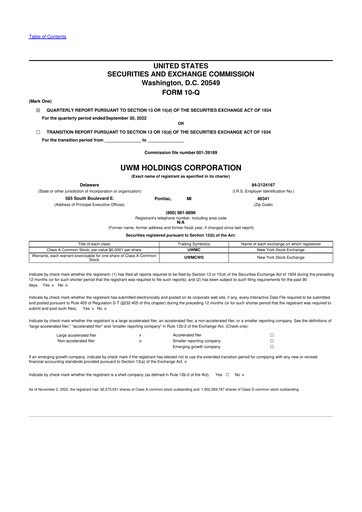 Thumbnail UWM Holdings
 10-Q Quarterly Report FY2022 