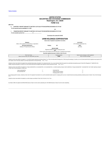 Thumbnail UWM Holdings
 10-Q Quarterly Report FY 