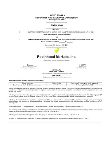 Thumbnail Robinhood 10-Q Quarterly Report FY2025 