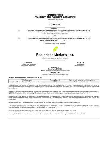 Thumbnail Robinhood 10-Q Quarterly Report FY2026 