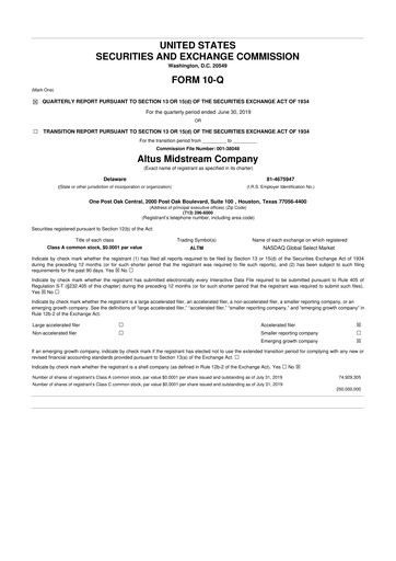 Vorschaubild Kinetik 10-Q Quartalsbericht 2019 