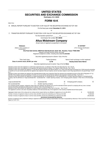 Thumbnail Kinetik 10-K Annual Report 2019