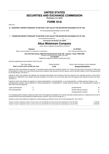 Vorschaubild Kinetik 10-Q Quartalsbericht 2020 