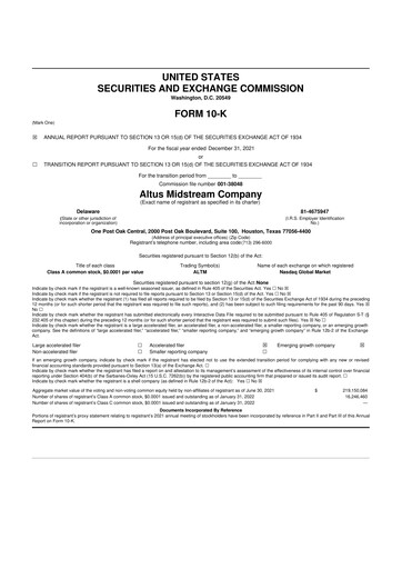 Thumbnail Kinetik 10-K Annual Report 2021