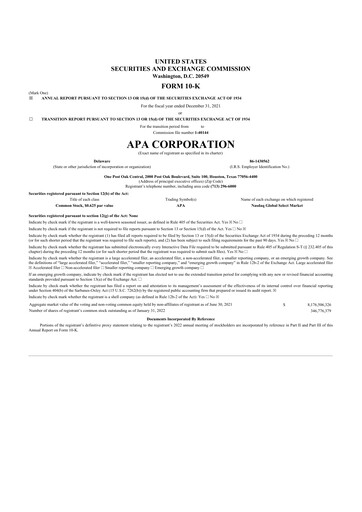 Thumbnail APA Corporation 10-K Annual Report 2021