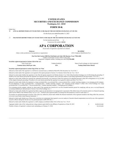 Thumbnail APA Corporation 10-K Annual Report 2023