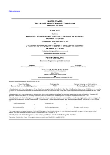 Thumbnail Porch Group 10-Q Quarterly Report FY2024 