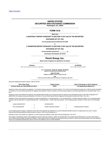 Thumbnail Porch Group 10-Q Quarterly Report FY2025 