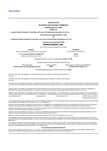 Thumbnail Porch Group 10-K Annual Report 2025