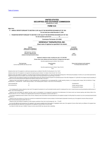 Vorschaubild Werewolf Therapeutics 10-K Jahresbericht 