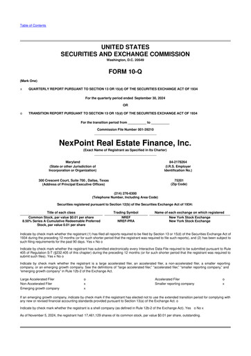 Thumbnail NexPoint Real Estate Finance 10-Q Quarterly Report FY2024 