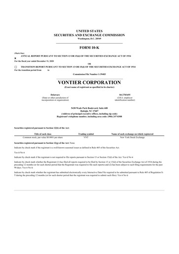 Thumbnail Vontier 10-K Annual Report 2020