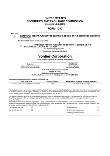 Thumbnail Vontier 10-Q Quarterly Report FY2022 