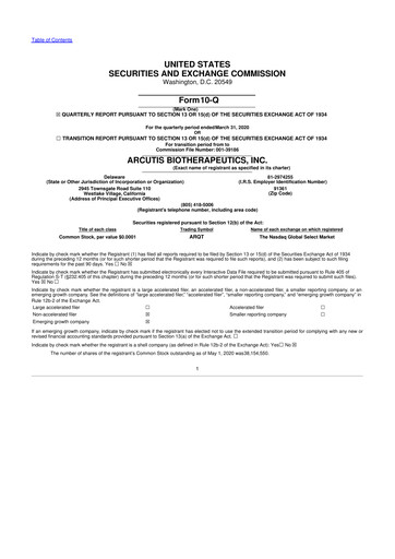 Thumbnail Arcutis Biotherapeutics 10-Q Quarterly Report FY 