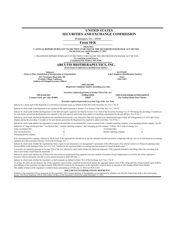 Thumbnail Arcutis Biotherapeutics 10-K Annual Report 2023