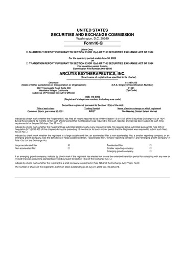 Thumbnail Arcutis Biotherapeutics 10-Q Quarterly Report FY 