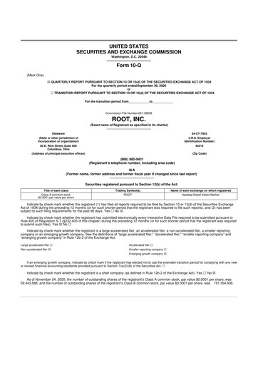 Thumbnail Root Insurance
 10-Q Quarterly Report FY2020 