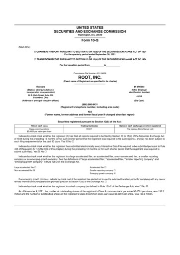 Thumbnail Root Insurance
 10-Q Quarterly Report FY2021 