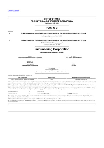 Thumbnail Immuneering 10-Q Quarterly Report FY 