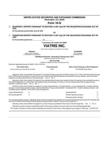 Thumbnail Viatris 10-Q Quarterly Report FY2025 