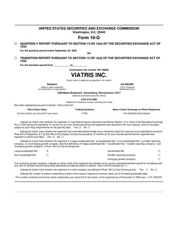 Thumbnail Viatris 10-Q Quarterly Report FY2025 
