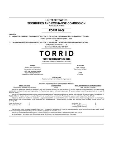 Vorschaubild Torrid Holding 10-Q Quartalsbericht 2025 