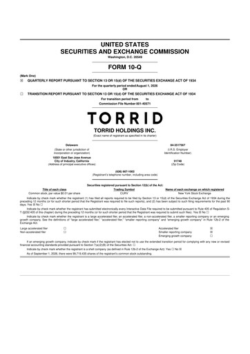 Thumbnail Torrid Holding 10-Q Quarterly Report FY2026 