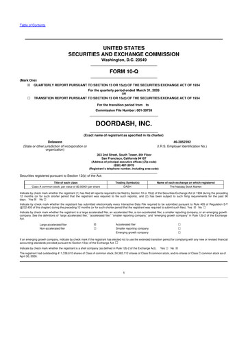 Thumbnail DoorDash 10-Q Quarterly Report FY 