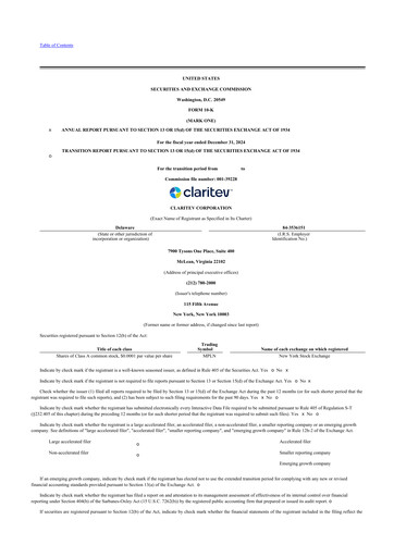 Thumbnail Claritev 10-K Annual Report 2024