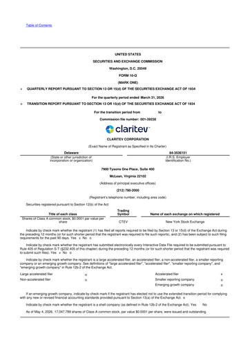 Miniature Claritev 10-Q Rapport trimestriel  
