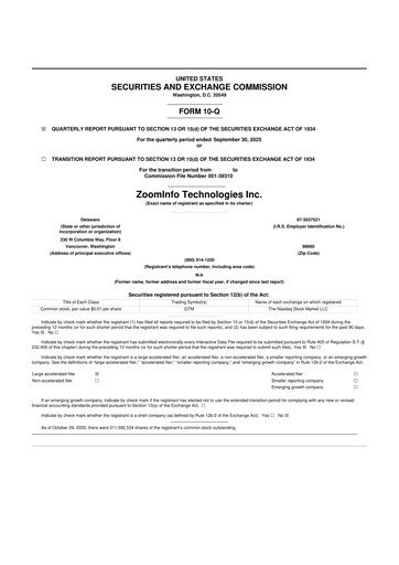 Thumbnail ZoomInfo 10-Q Quarterly Report FY2025 