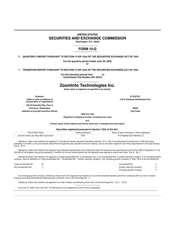 Vorschaubild ZoomInfo 10-Q Quartalsbericht 2026 
