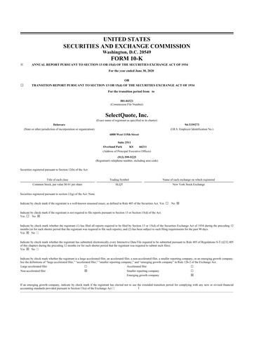 Thumbnail SelectQuote 10-K Annual Report 2020