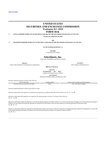 Thumbnail SelectQuote 10-K Annual Report 2024