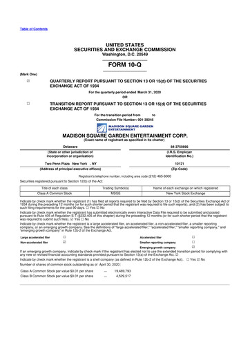 Thumbnail Sphere Entertainment 10-Q Quarterly Report FY2020 