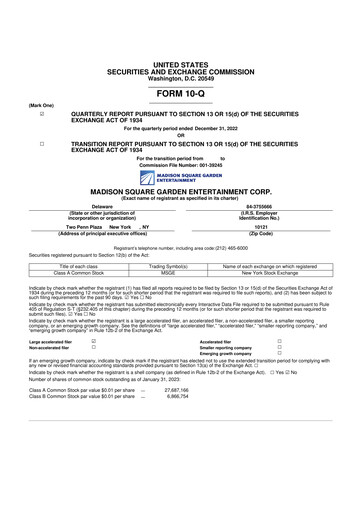 Thumbnail Sphere Entertainment 10-Q Quarterly Report FY2023 