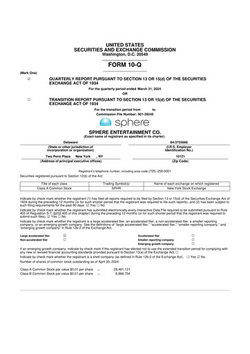 Thumbnail Sphere Entertainment 10-Q Quarterly Report FY2024 