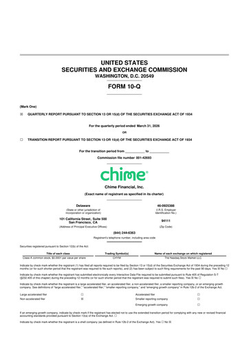 Miniature Chime Financial 10-Q Rapport trimestriel  
