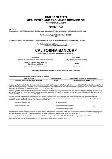 Thumbnail California BanCorp 10-Q Quarterly Report FY2026 