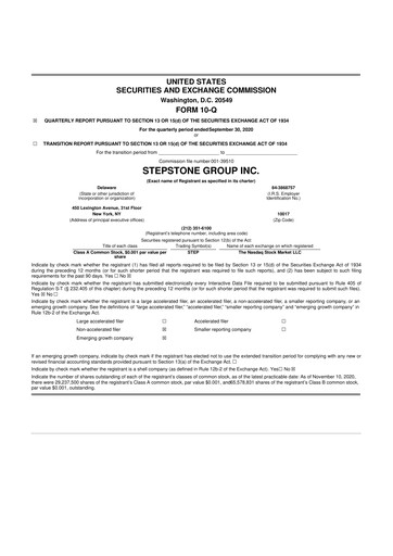 Thumbnail StepStone Group
 10-Q Quarterly Report FY2021 