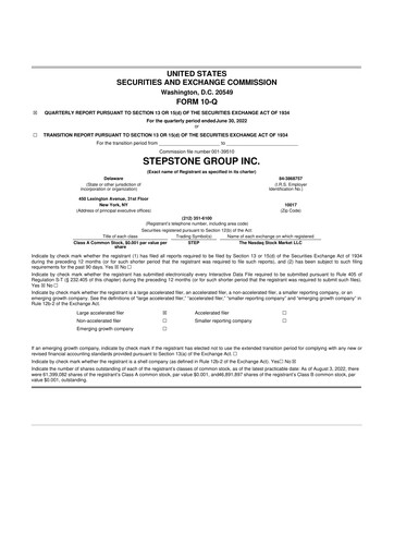 Thumbnail StepStone Group
 10-Q Quarterly Report FY2023 