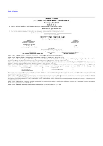 Miniature StepStone Group
 10-K Rapport annuel 2025
