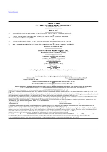 Thumbnail Maxeon Solar Technologies 20-F Annual Report 2020