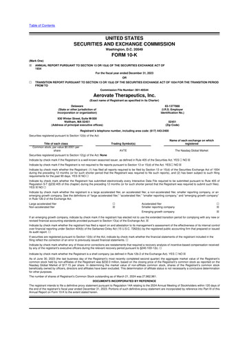 Thumbnail Aerovate Therapeutics 10-K Annual Report 2023