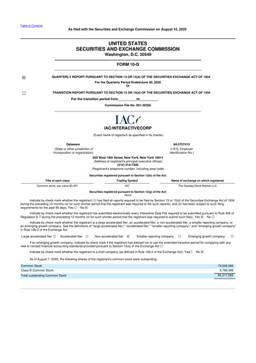 Thumbnail IAC Inc. 10-Q Quarterly Report FY2020 