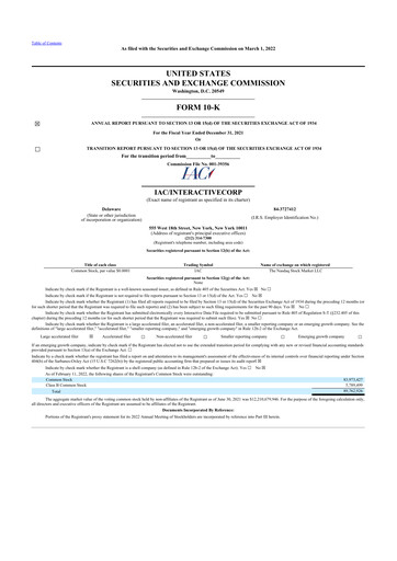 Thumbnail IAC Inc. 10-K Annual Report 2021