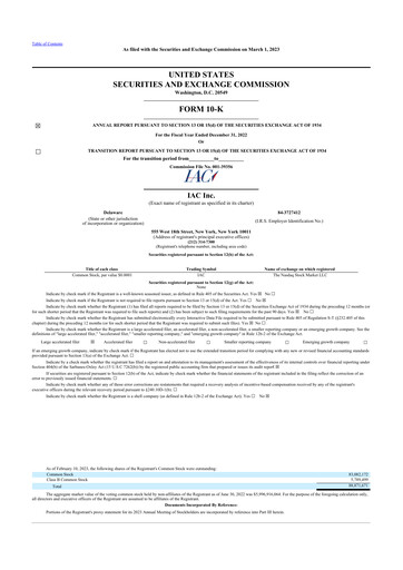 Thumbnail IAC Inc. 10-K Annual Report 2022