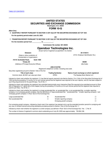 Thumbnail Opendoor 10-Q Quarterly Report FY2025 